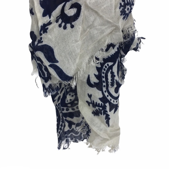 2 Scarf Lot FOREVER 21 Floral Paisley Sheer Fringe Tribal Southwestern Boho Cozy - Picture 12 of 16